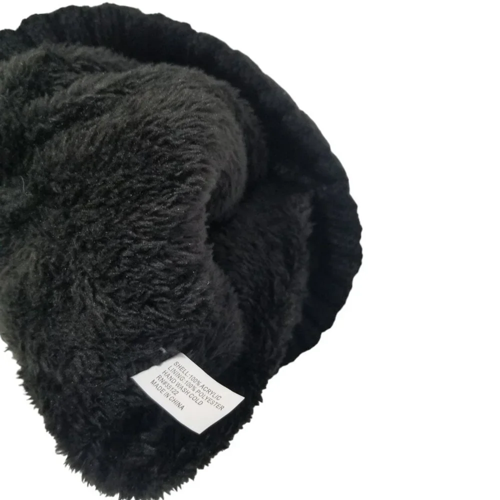 TRU FIT Womens Winter Fleece Lined‎ Beanie Size OS Color Black